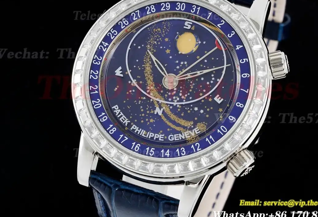 Moon Dial A240 Celestial TWF Date Blue LE Diam Sky SS 0520
